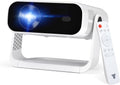Smart Projector Android 14/TV with WiFi 6 and Bluetooth 5.0 Built in 1000+ Apps 210 ANSI Portable Bedroom Mini Movie Projector Auto Keystone & Zoom-black-and-white