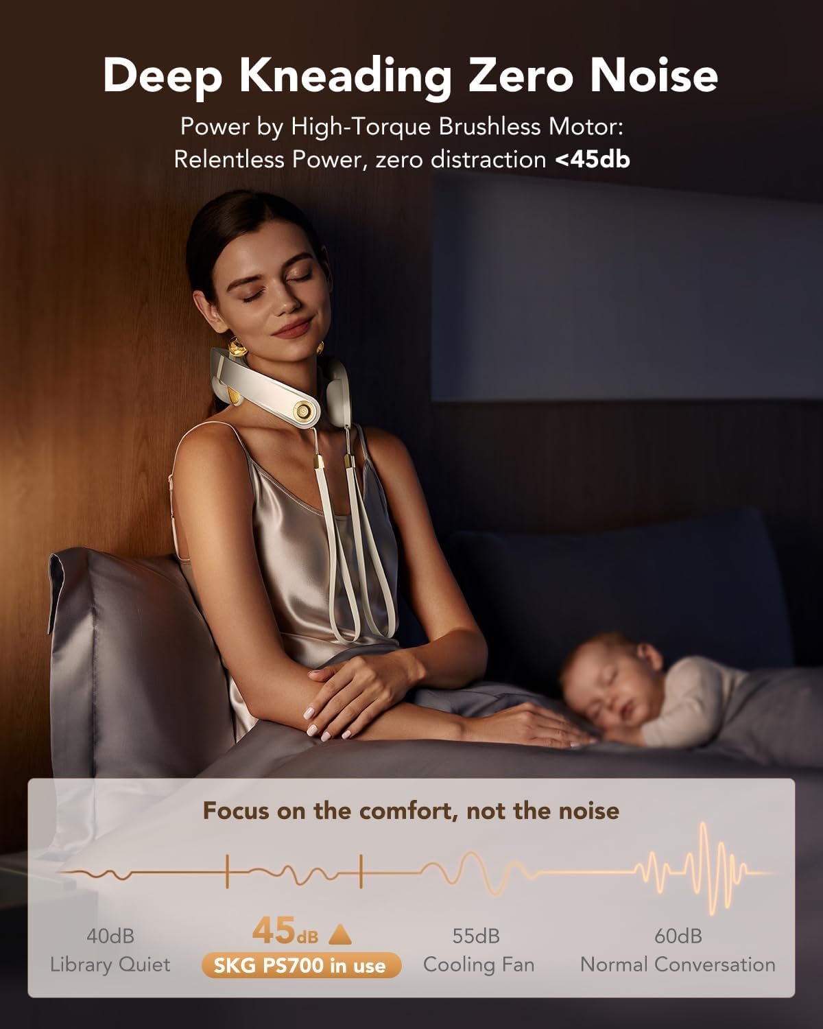 Neck Massager with Heat for Strain Relief Deep Tissue | Birthday Gifts for Women, Red Light Warmth, 360° Bionic Kneading, Cordless Portable Neck and Shoulder Shiatsu Massager