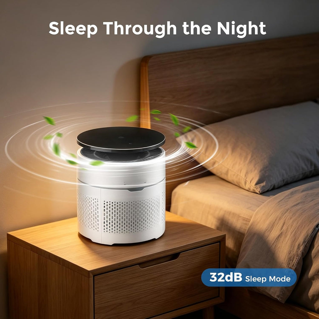 Small Desktop Air Purifier with HEPA Filter for Home and Office | Traps Pollen, Pet Dander & Smoke, Covers up to 250 Sq.Ft., Auto-off Timer, Quiet Sleep Mode, Filter Indicator, Compact
