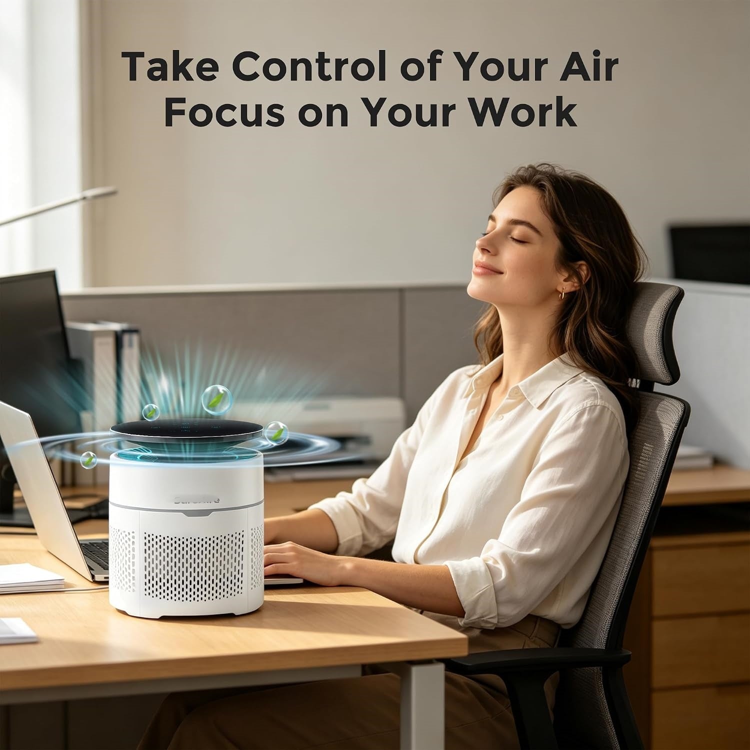 Small Desktop Air Purifier with HEPA Filter for Home and Office | Traps Pollen, Pet Dander & Smoke, Covers up to 250 Sq.Ft., Auto-off Timer, Quiet Sleep Mode, Filter Indicator, Compact