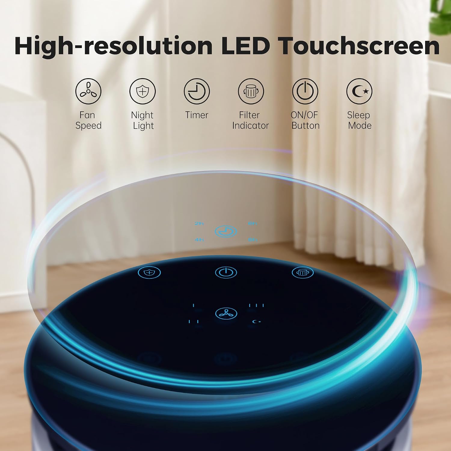 Small Desktop Air Purifier with HEPA Filter for Home and Office | Traps Pollen, Pet Dander & Smoke, Covers up to 250 Sq.Ft., Auto-off Timer, Quiet Sleep Mode, Filter Indicator, Compact