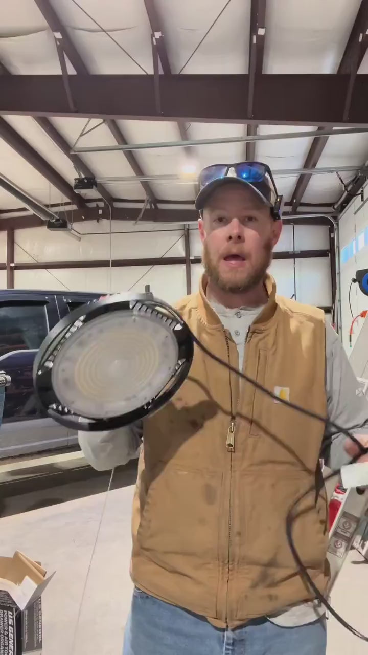 UFO LED High Bay Light for Garage, Workshop and Warehouse demonstration