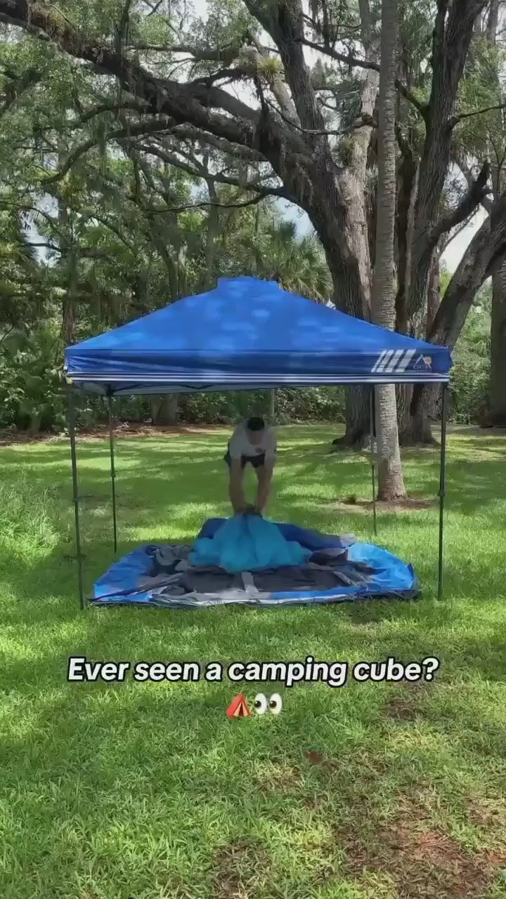 E-Z UP Camping Cube 10-Foot Canopy Tent Conversion Kit demonstration