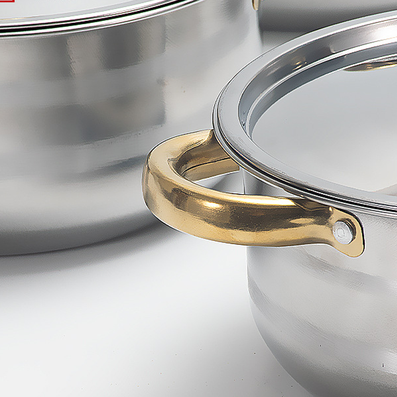 5-Piece Stainless Steel Cookware Set with Glass Lids - gallery 6
