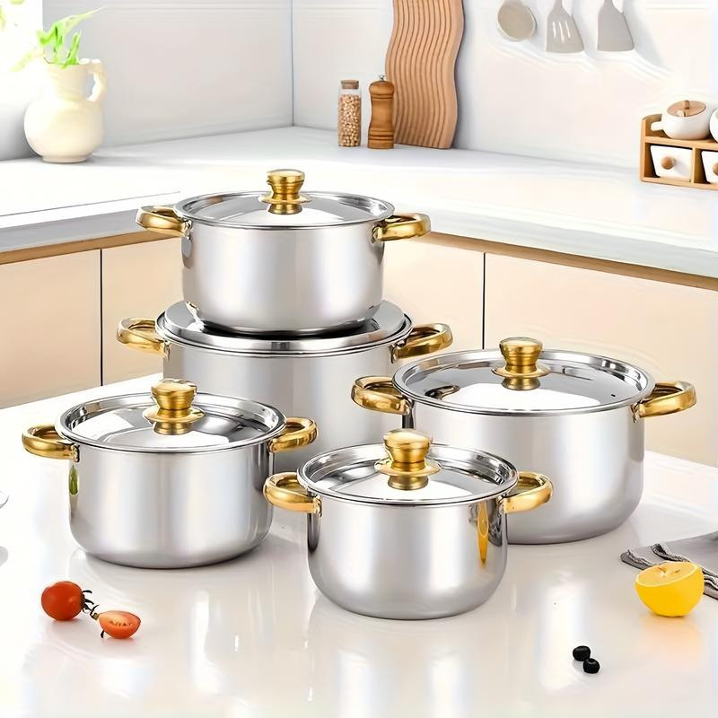 5-Piece Stainless Steel Cookware Set with Glass Lids - gallery 8